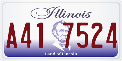 IL license plate A417524