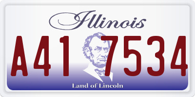 IL license plate A417534