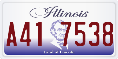 IL license plate A417538