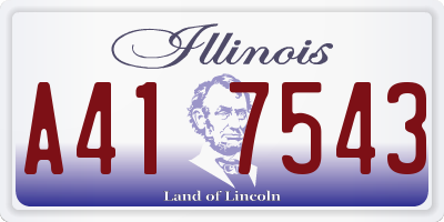 IL license plate A417543