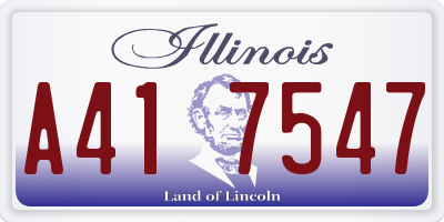 IL license plate A417547