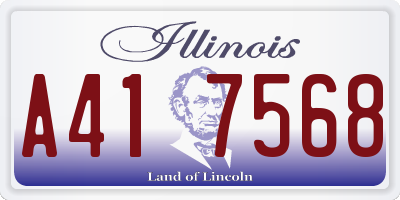 IL license plate A417568