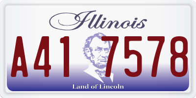 IL license plate A417578