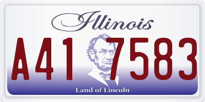 IL license plate A417583