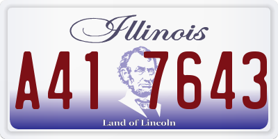IL license plate A417643