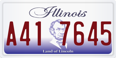 IL license plate A417645
