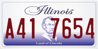 IL license plate A417654