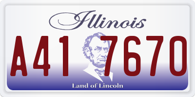 IL license plate A417670