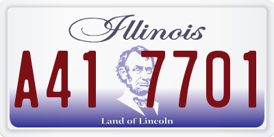 IL license plate A417701