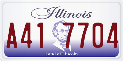 IL license plate A417704