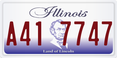 IL license plate A417747