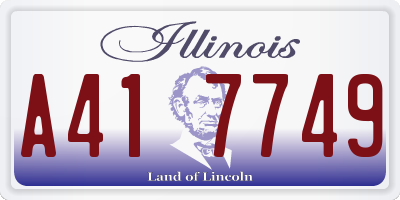 IL license plate A417749