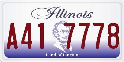 IL license plate A417778