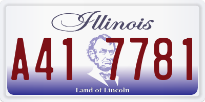 IL license plate A417781