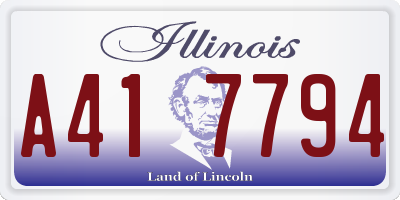IL license plate A417794