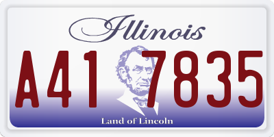 IL license plate A417835