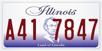 IL license plate A417847