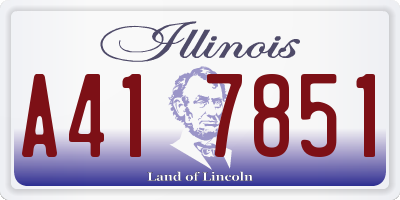 IL license plate A417851