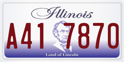 IL license plate A417870