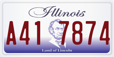 IL license plate A417874