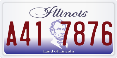 IL license plate A417876