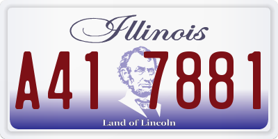 IL license plate A417881
