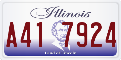 IL license plate A417924