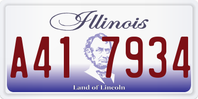IL license plate A417934