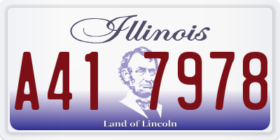 IL license plate A417978