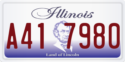 IL license plate A417980