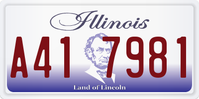 IL license plate A417981