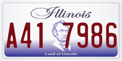 IL license plate A417986