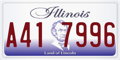 IL license plate A417996