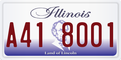 IL license plate A418001