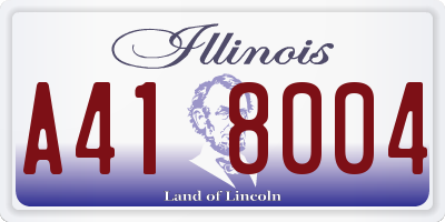 IL license plate A418004