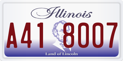 IL license plate A418007
