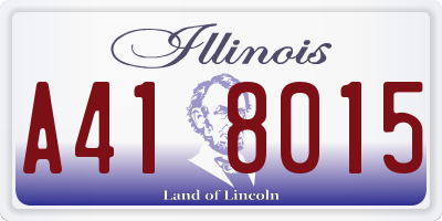 IL license plate A418015