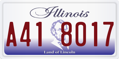 IL license plate A418017