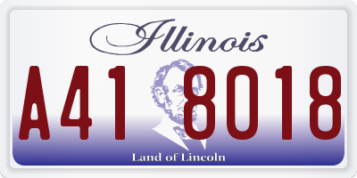 IL license plate A418018