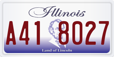 IL license plate A418027