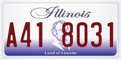 IL license plate A418031