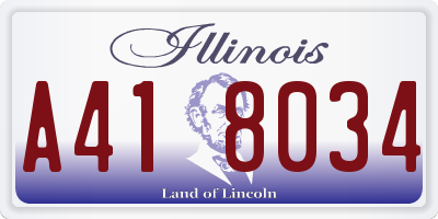 IL license plate A418034