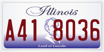 IL license plate A418036