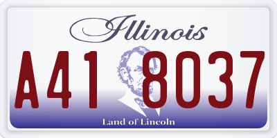 IL license plate A418037