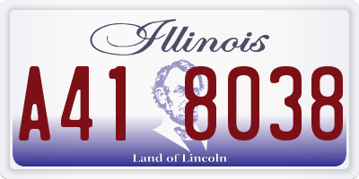 IL license plate A418038