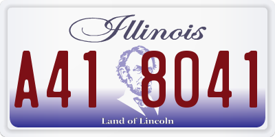IL license plate A418041