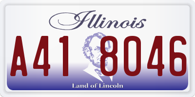 IL license plate A418046