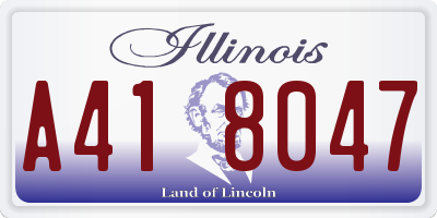 IL license plate A418047