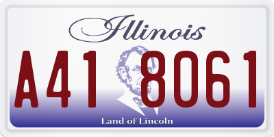 IL license plate A418061