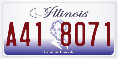 IL license plate A418071